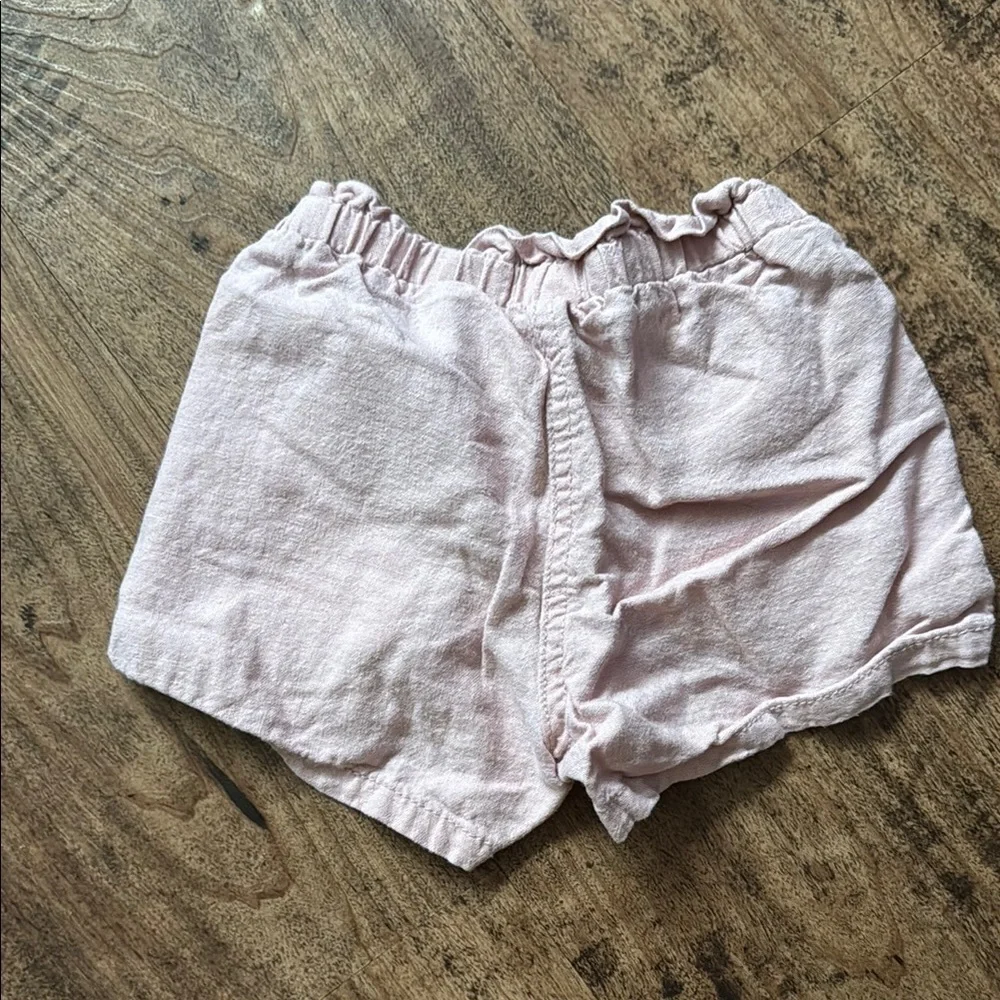 Pink Ruffled linen Shorts 3t